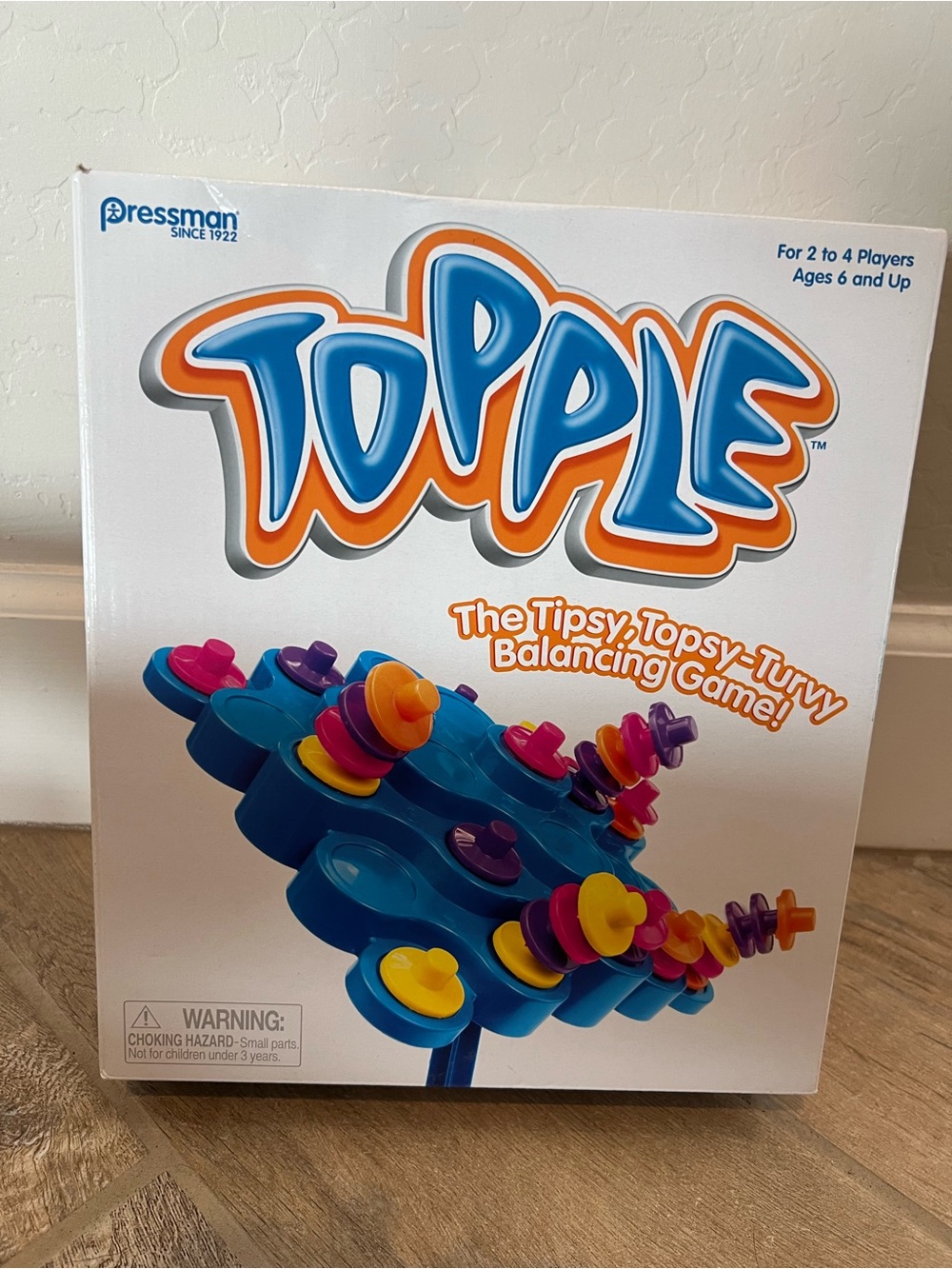 Topple, classic physics-based balancing board game NIB $15